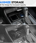 Before and after of center console with Center Console Organizer 5 Piece Set For Honda CRV 2023 2024 2025 2026 LX EX EX L Sport Hybrid