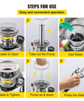 Steps to use 2-Gallon Stainless Steel Hand Pump Sprayer With 20-Inch Wand And 3-Foot Reinforced Hose, Pressure Gauge, Adjustable Nozzle