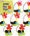 Bulk Electric Circuit Kit Set for Kids Classroom Use, 7 fan project bundles displayed with colorful components and battery packs