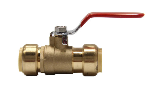 Pack of 10 1/2 Inch Push-Fit Full Port Ball Valves for Potable Water and Hydronic Systems, Connects PEX CPVC Copper