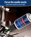 Premium Sewing Machine Oil With Built In Applicator And Dual Ended Brush For Smooth Lubrication, Long Lasting Protection, No Fuss Quick Application, Keeps Your Sewing Machine Running Quietly And Efficiently, Works With Most Machines. needle nozzle applying oil to sewing machine