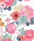 Peel And Stick White Floral Wallpaper With Pink Peonies And Eucalyptus For Nursery Or Bedroom Boho Vibe Removable Vinyl