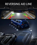 4K Rear View Mirror Dash Cam With 10 Inch Screen, Front And Rear Cameras, 1080P Backup Camera, parking guidance on screen