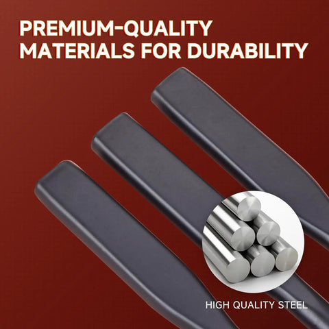 Close-up of high-quality steel prongs from Super Handy Leather Hole Punch Tool Set with Interchangeable 2 4 6 Prong Attachments.