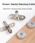 Heavy Duty 360 Degree Concealed Pivot Door Hinge Kit With Adjustable Shaft displayed on table with screws and caps.