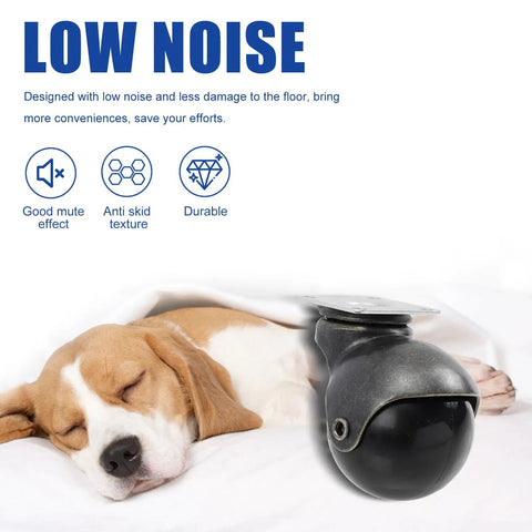 Heavy Built Swivel Plate Caster Wheels 2 Inch 4 Pack with low noise design for easy glide on hard surfaces.
