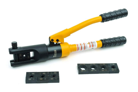 Heavy Duty 7.5 Ton Hydraulic Cable Crimper With High Capacity Action For Battery And Welding Cables Includes 8 Hardened Die Sets Non Slip Handle On Off Retractor Knob Built Tough For Pro Grade Crimping