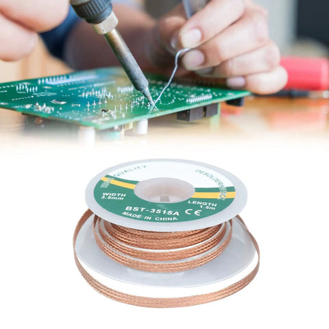 Desoldering Wick Solder Removal Braid Copper Alloy No Clean High Efficiency Pro Grade For Electronics Repair, PCB Work