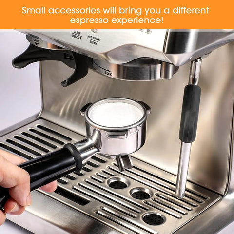 51Mm Espresso Filter Paper For Portafilter Pucks, in espresso maker, shows use with Barista Express, ensures smooth extraction