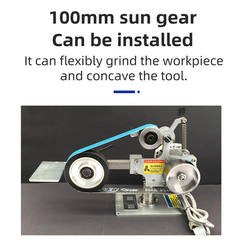 Heavy Duty Industrial Belt Sanding Machine With Roomy Workbench For Knockout Polish And Quick Sharpening, 100mm gear.