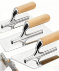 Three Piece Venetian Plaster Trowel Set With Stainless Steel Finishing Trowels And Wooden Handles, 1 mm Thick Construction Tools