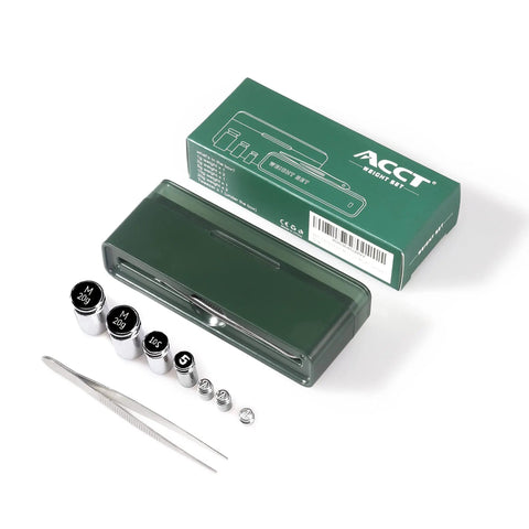 7 Piece Calibration Weight Set For Small Scales High Precision Chrome Plated Steel Weights Including 1g, 2g x2, 5g, 10g, 20g x2 For Accurate Readings And Easy Calibration, with case and tweezers