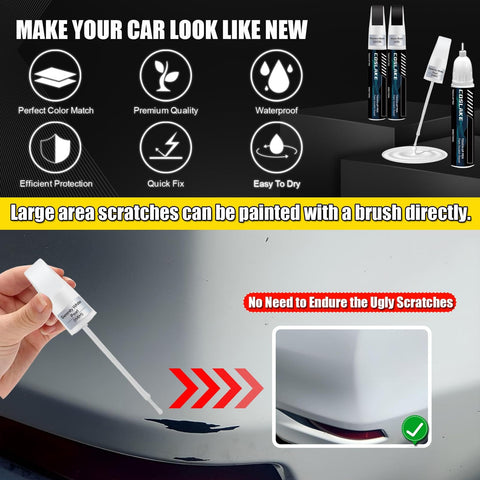 Hyundai Serenity White Pearl W6H Touch Up Paint Kit with brush and pen for car scratch repair application.