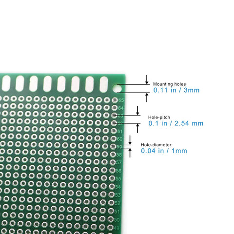 Close-up of Three Pack 15X20CM Double Sided Protoboard For DIY Soldering And Prototyping With Pre Tinned 1 mm Holes PCB Boards Arduino Kit Compatible