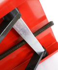 Close-up of the Motorcycle Lift 1100 Lb Capacity Wide Deck Center Scissor Lift Jack Hoist with screw and metal construction.