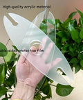 Hand holding Two Pack Classic Wine Caddy Router Templates One Quarter Inch Thick Acrylic Carving Jigs with protective film