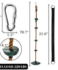 Outdoor Climbing Rope With Platform And Disc Swing Seat Set For Trees And Backyards Includes Bonus Hanging Strap And Carabiner