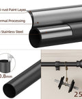 Black Curtain Rod Set With Brackets For Windows 28 To 48 Inches, 5/8 Inch Decorative Heavy Duty Curtain Rod, stainless steel layers