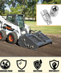 RANSOTO 2-pack 1/2 in NPT flat-face hydraulic quick-connect couplers with red dust caps; skid-steer loader.