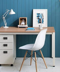 Modern desk setup with drawers featuring 4 Pack Black Zinc Alloy Furniture Ring Pulls and Antique Style Cabinet Drawer Pulls Flat Back Handles