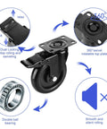 5 Inch Heavy Duty Caster Wheels No Noise Swivel Plate Casters With Brake Lock Top Plate details and features