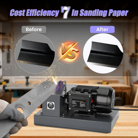 30 Pack 7 Inch Sanding Discs For Lawn Mower Blade Sharpener comparison before and after using grinding wheels sharpening