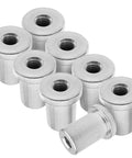 Tough As Nails Heavy Duty Stepped Female Weld On Nut Half Inch Thirteen Thread Long Tab Mount Chassis Steel Eight Piece Kit close up view.