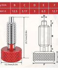 Spring Plunger Kit 8 Piece Quick Release Pins With Knurled Handles Stainless Steel Lock M6 with dimensions diagram