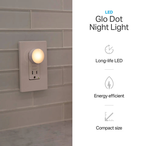 Mini LED Night Light Plug In Dusk To Dawn Sensor Warm White Compact Cozy Ambient Lighting for kitchen, showing plug-in style