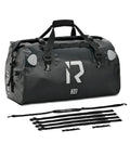 Waterproof Motorcycle Dry Bag 30L Duffle Tail Bag N Saddle Bags With Roll Top Closure, black, 500D PVC, with straps, front view