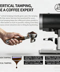 Precision Auto Espresso Tamper 58mm Electric Tamping Station with Smart Pressure Control showcasing vertical tamping technique.