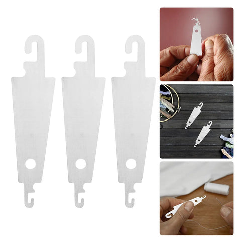 Stainless Steel Needle Threader Kit For Seniors Easy Quick Threading Tool For Stitching Quilting And Crafting 60 Piece Kit Durable Hand Sewing Aid For Everyday Use, 3 white threaders