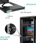 1U Rackmount KVM Switch Console Featuring 19 Inch LCD Display Integrated Keyboard And Touchpad Eight Port VGA Server Manager backpanel with USB ports and auto lock