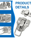 Duckbilled Zinc Alloy Box Hasp Lock Set 2 Pack Toggle Latches with Padlock Hole, silver plated finish
