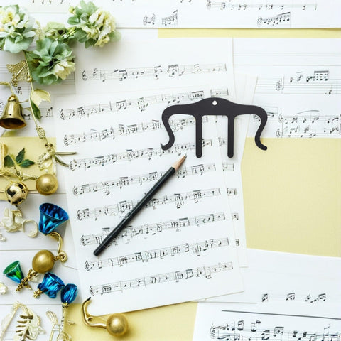 Heavy Duty Metal Music Book Clips For Piano Sheet Music Holder Black Gentle On Pages Universal Fit For Scores Books Or Notebooks Your Must Have Go To Clip Set To Keep Pages Open And Secure During Practice Or Performance. Black metal sheet music clip holding piano scores open