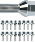 12x1.25 Wheel Lug Nuts Set, 28mm Shank, 20 Pieces, Silver Finish, Durable Steel Lug Bolts for Jeep Compass Cherokee Renegade Chrysler 200 Dodge Dart Fiat 500 and Similar Models, Easy Install.