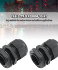 NPT Nylon Cable Gland Set IP68 Waterproof Adjustable 5 to 10mm Cable Diameter 25 Pieces for Junction Box