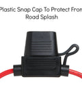 Close-up of an inline fuse holder with a plastic snap cap, part of the 120 Assorted ATC Fuses With 10 Inline Fuse Holders And Fuse Puller Tool.