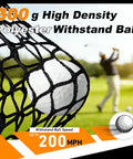 300g nylon net withstands golf ball for Quiet Indoor Golf Net 8X6 Feet With Target For Practice, Easy Quick Setup, Built Tough 600D Oxford Fabric And 300g Nylon Net, Portable Home Driving Range For Teens And Beginners