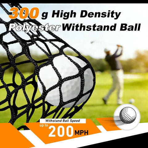 300g nylon net withstands golf ball for Quiet Indoor Golf Net 8X6 Feet With Target For Practice, Easy Quick Setup, Built Tough 600D Oxford Fabric And 300g Nylon Net, Portable Home Driving Range For Teens And Beginners