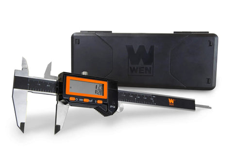 Digital Caliper 6.1 Inches Stainless Steel Water Resistant With LCD Readout And Storage Case IP54 Rated For DIYers And Pros
