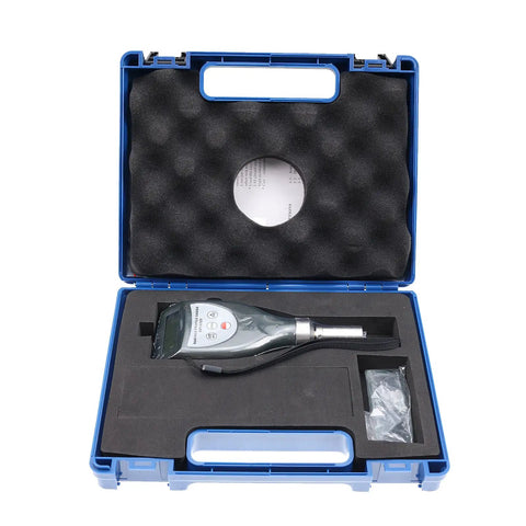 Handheld Surface Profile Gauge for Blast Cleaned Surfaces with 0-800 Micrometers Range in blue carrying case, ASTM D4417 B compliant.