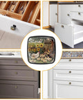 4 Pack Black Square Kitchen Cabinet Knobs Sunflower Chicks Fence Drawer Pulls For Cupboard Dresser Closet And Bathroom Modern Farmhouse Hardware Dope Easy Install on various drawers.