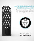 Hexacube Toilet Tissue Reserve Freestanding Metal Holder For 4 Jumbo Rolls No Assembly Matte Black Durable Steel Construction