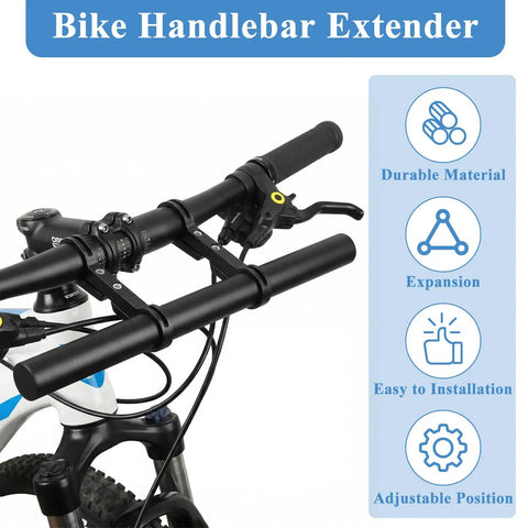 11.81 Inch Aluminum Bike Handlebar Extender Mount Bar Riser For All Bikes And Scooters Fits 0.875 To 1.26 Inch Bars Double Clamp Bracket