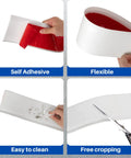 Self Adhesive Vinyl Baseboard Molding 4 Inch By 40 Feet Peel And Stick Wall Base Cove Base White 0.08 Inch Thick features