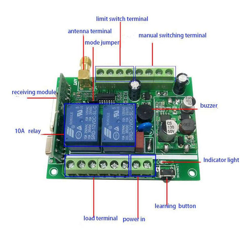 Universal Wireless Remote Control Switch For DC Motors And Linear Actuators 12V To 36V Compatible, circuit board components