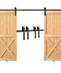 Sliding Barn Door Hardware Kit 8 Ft Heavy Duty Track Kit For Double Doors With Smooth Silent Pulley Supports Up To 330 Lbs