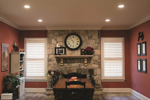 3UOOWWFA Led R Recessed Downlight Living Room Recessed Ceiling Light Attic Porch Lighting Built-in Spotlight CRI80 illuminating a cozy dining room.
