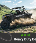 Offroad vehicle using Double Notch G Force Carbon Cord CVT Drive Belt For Ranger 700 800 And RZR 800 Fits 3211162 3211133 3211118 24G4022 Replacement Belt For Offroad Machines on rugged terrain.